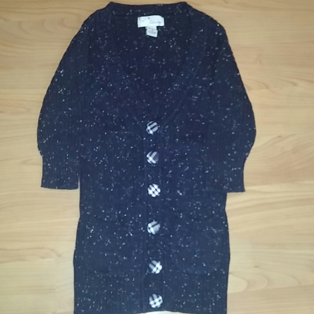 Marled cotton cable knit sweater